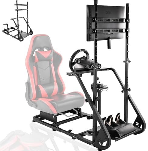 Dardoo Gaming Simulator Cockpit With Monitor Mount Fits for Logitech G923 G29 G920, Thrustmaster T80 T150 Racing Stand Compatible with Xbox One, PS4, PC, Without Wheel, Pedal, Handbrake and Seat