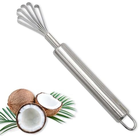 Coconut Grater Stainless Steel Coconut Scraper Coconut Grater Fish Scraper Five Jaw Coconut Grater Slicer Coconut Meat Removal Kitchen Tool Coconut Planer for Home Kitchen Tool