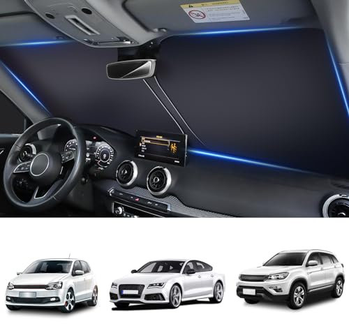 Windschutzscheiben-Sonnenschutz, Auto Frontscheibe Sonnenschutz, Auto Visor Extender Sun Blocker für Auto Verdunkelung Blendschutz Sonnenblenden für Autos beim Parken Der perfekte Auto-Sonnenschutz.