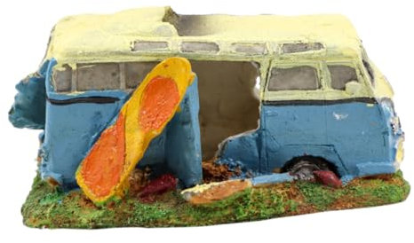 Kisangel Aquarium Deko Simuliertes Bus Wrack Ornament Für Fischbecken Sicheres Material Stabilität Aquarium Landschaftsdekor Für Aquaristik Zubehör