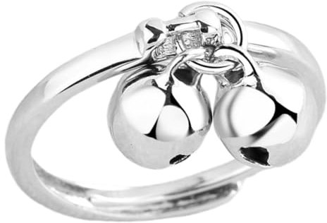 TENDYCOCO Anello Aperto Regolabile Con Campanelle Doppie Per Donne Design Elegante E Creativo Anello Decorativo Alla Moda E Unico