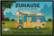 OM3® lustige Fußmatte mit Spruch - Zuhause ist da, wo wir Parken Wohnmobil - personalisiert Wunschname Name anpassbar - für Camper Camping Wohnwagen II - rutschfest & waschbar - 60x40cm -