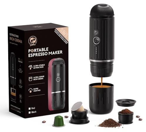 i Cafilas Portable Coffee Maker Travel Espresso Machine 120W, 19 Bar Pressure 7500mAh Rechargeable Battery Version Portable On the Go for Camping, Driving, Home and Office Travelling