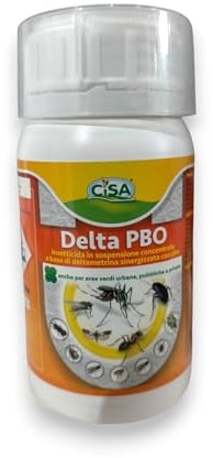 DELTA PBO DA 250 ML (Decis Jet). Insetticida a base di Deltametrina contro Mosche, Zanzare, Vespe, Tafani, Scarafaggi, Formiche, Blatte, Pulci, Cimici, Tarli, Tignole, Zecche ed altri insetti...