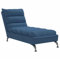 vidaXL Chaiselongue mit Kissen, Liegesessel mit Sperrholzlatten Metallbeine, Relaxliege für Wohnzimmer, Relaxsessel Liegestuhl, Blau Stoff