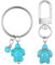 Tyqour 2 Stück Schildkröte Schlüsselanhänger Metall Schildkröten Schlüsselanhänger Reise Meeresschildkröten Anhänger Geschenk Turtle Keychain für Partner Familien Beste Freundin