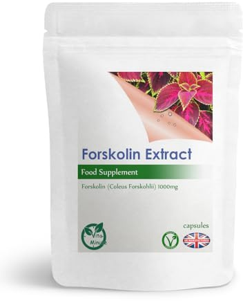 Forskolin (Coleus Forskohlii) 1000mg Capsules | Weight Management | Muscle Support | Vegan (Pack of 90)