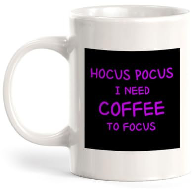 HSIRYAOHD Hocus Pocus I Need Coffee to Focus Kaffeebecher, Kunststoff, 325 ml