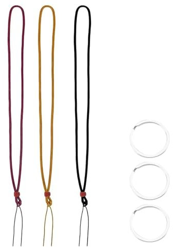 Schlüsselband Lanyard Personalisiert Schlüsselkette Band Schlüsselbänder Lang Schlüsselanhänger mit Ring für Ausweise und Schlüssel(3 Stück,rot, schwarz, khaki)