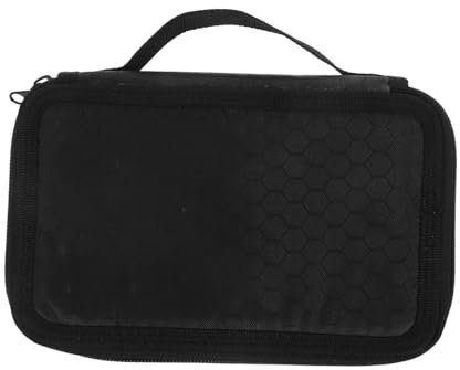 VINTORKY Nail Art Tool Holder Bag for 35 Brushes Portable Manicure Pen Storage Case Black Compact Organizer for Professional Nail Accessories and Brush Storage