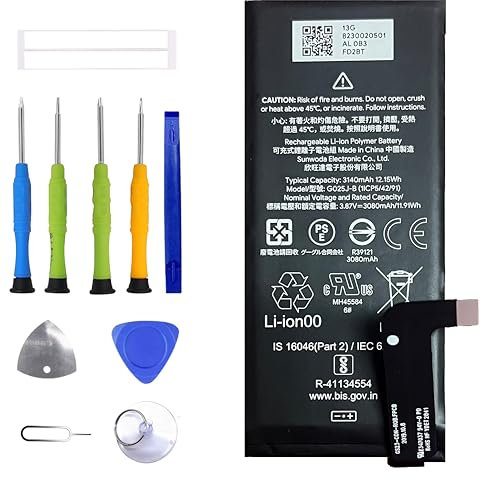 ERYNK G025J-B Ersatz Akku Für Google Pixel 4a (NOT fits for Google Pixel 4a 5G) G025J, GA02099, G025N Ersatzbatterie with Werkzeugsatz