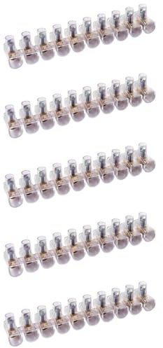 50 Morsetti unipolari, sezione 16mm² 16mmq, in stecche da 10 poli, morsetto per cablaggio forbox, campanelle, in policarbonato e ottone, per scatole di derivazione, portata 500V 76A