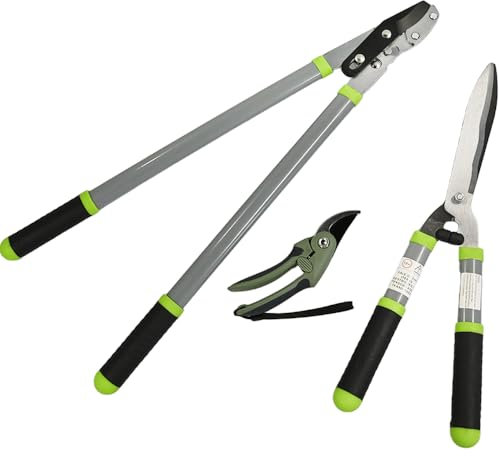 Unibos | Garden Shears Set with 24 Tree Loppers Heavy Duty, 21 Professional Hedge Clippers, 8 Sharp Pruning Shears As Tree & Shrub Care Kit