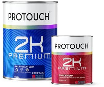 2K Premium Air Dry Clearcoat 1.5l Kit, 1L Clear Coat with 500ml Hardener, Ultra-Fast Drying, High Gloss Finish