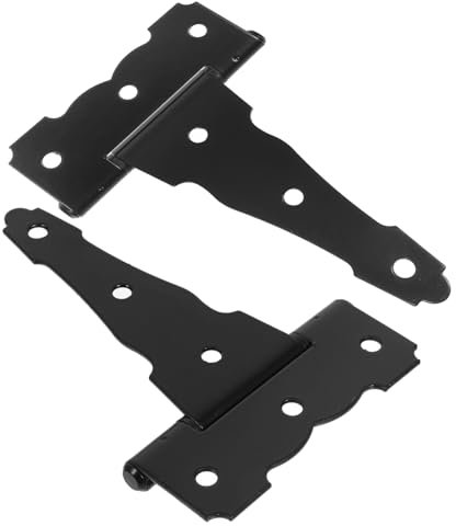 VILLFUL Lot De 2 Charnières De Porte De Grange, 5 Pièces, Kit De Charnières De Portail Pour Clôtures En Bois, Quincaillerie De Volets Extérieurs, Robustes, Quincaillerie De