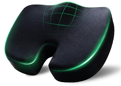 EGOHOME Sitzkissen Charcoal Memory Foam Bürostuhlkissen, Memory-Schaum Schreibtischstuhl Kissen, Rutschfestes Sitzpolster für Gaming, Autositzkissen, Computerstuhlkissen, Rollstuhl