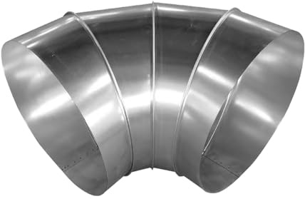 Tubo de Chimenea de Acero, Codo de Chimenea de 90°, Revestimiento de Chimenea de Acero galvanizado, Adaptador de Tubo de Estufa con Curva de 90°, 300 mm, 11,8 Pulgadas