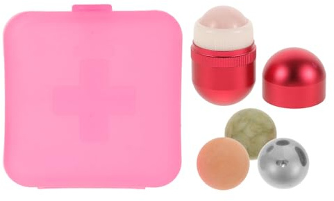 EPIGEIST Gesichtsroller mit Metallgehäuse für Augenpflege und Hautmassage Vulkanstein Ölabsorbierender Roller zur Porenreinigung und Anti müdigkeit Vielseitiges Beauty tool für Frauen