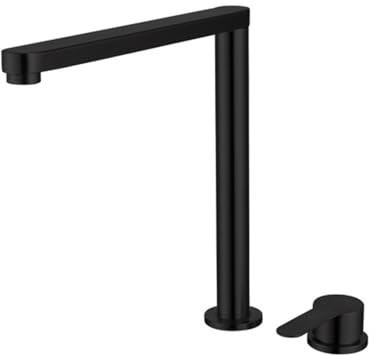 Rubinetto Lavello Cucina Sottofinestra Maniglia Singola Acqua Fredda e Calda Acciaio Inox Miscelatore Cucina Sottofinestra-Nero