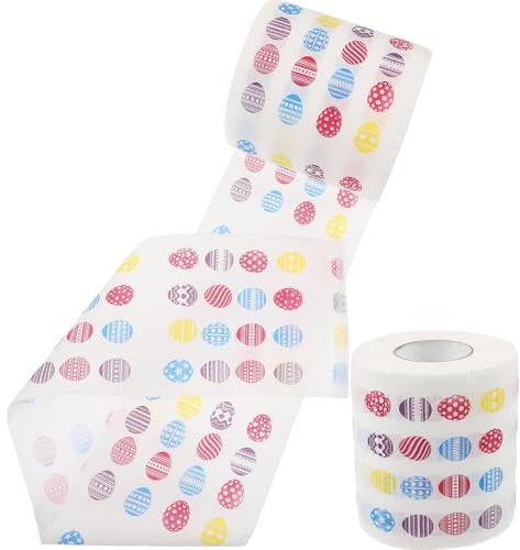 Healeved 2 Rollen Toilettenpapier mit Ostermotiv Dekoratives Hautfreundliches Klopapier Weich Reißfest für Badezimmer und Reisen
