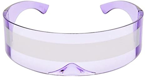 LDDIFHWW Monobloc Sonnenbrille Im Robocop Stil, Ideal für Partys Und Halloween Kostüme für Erwachsene, Lila