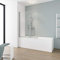 Schulte Pare-Baignoire 104 x 130 cm, profilé alu-argenté, 2 Volets (64+40), écran Mobile réversible, pivotant 180° Contre Le Mur, Verre de sécurité 3 mm Transparent, Plage réglage 15mm