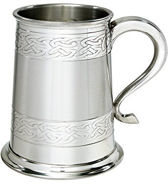 Embossed Celtic Bands 1 Pint Pewter tankard (with Engraving)