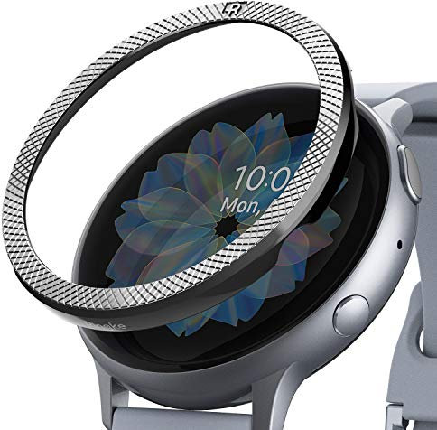 Ringke Bezel Styling Cover para Galaxy Watch Active 2 44mm (2019) Accesorio Adhesivo para Anillo de Bisel - Silver (GW-A2-44-42)