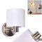 Wandleuchte Alsen, Wandlampe aus Metall/Stoff in Nickel-matt/Weiß, 1-flammig, 1 x E14-Fassung, verstellbarer Wandspot mit Stoff-Schirm im Retro/Vintage-Desgin, ohne Leuchtmittel