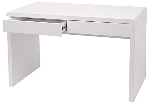 Mendler Schreibtisch HWC-G51, Bürotisch Computertisch Arbeitstisch, Hochglanz Weiß - 120x60cm