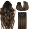 DOORES Clip in Extensions Echthaar, Balayage Dunkel Braun to Chestnut Braun Extensions Echthaar 60cm 24 Zoll 7 Stück 120g Remy Haarverlängerung Echthaar Natürliche Echthaar Extensions