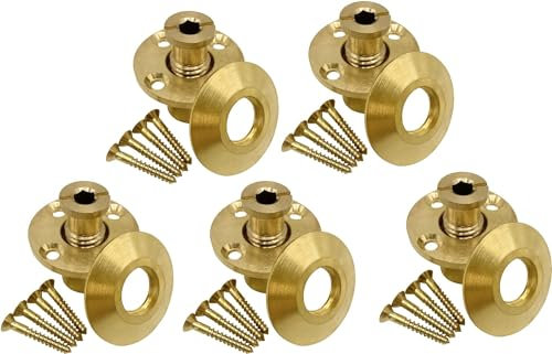 Brass Pool Cover Anchors for Wood Decks - 5 Pack - by Poolzilla