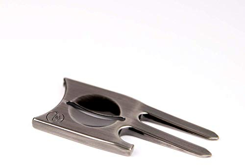 Golf Pitchgabel Reparaturwerkzeug Golfballmarker Birdicorn 6-in-1 Golf Pitchgabel (Schweres Silber)