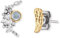 Engelsrufer Damen Ohrstecker Mix Flügel Bicolor aus Sterling Silber in gold und silber - besetzt mit 7 weißen Zirkonia Steinen - Steckverschluss - nickelfrei - 7,5mm