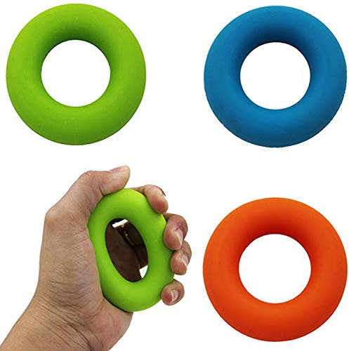 SHULLIN 3 Stück Fingertrainer Silikon Handtrainer Ring Hand Trainingsgerät Handmuskeltrainer für Handmuskel Handgelenk Unterarm Krafttraining Stress Relief (30/40/50LB)