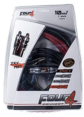 Kit Cavi Installazione 10mm OFC 100% RAME 10 mm Cavo Rca alimentazione massa portafusibile e accessori