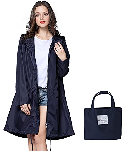 Freiesoldaten Femmes Étanche Imperméable Extérieur Coupe-Vent Poids Léger Poncho Séchage Rapide Imperméable avec Capuche
