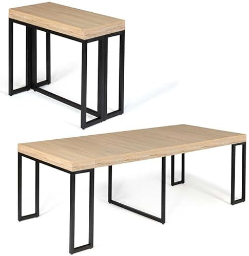 IDMarket - Table Console Extensible Toronto 10 Personnes 235 cm Design Industriel