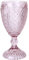 Decor Essentials Glass Goblet Short Stem Coloured Embossed Home Decor Wine Water Wedding Table Settings Drinking Dessert Glasses Tumbler (Light Pink)