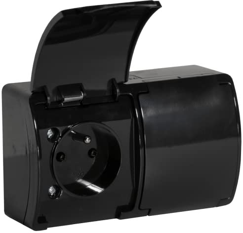 ORNO OE-7106 Prise Exterieure Etanche IP44 Montage en surface (noir)