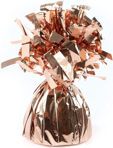 Foil Balloon Weight for Helium Balloons in Rose Gold Foil - 1x 160g Heavy Balloon Weight Birthday Party Wedding Celebration Décor with Tassles