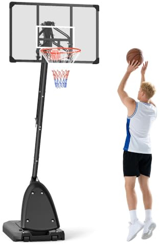 SPORTNOW basketkorg utomhus med hjul 107 x 70 cm bakvägg 236–293 cm