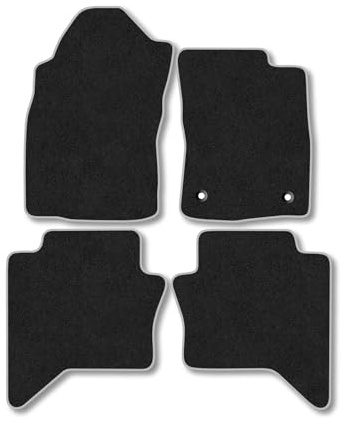 Toyota Hilux (2016-2020) Van Mats Accessories Tailored Fit Carpet Car Floor Mats Non Slip Grey Trim Compatible Accessory Durable Anti Slip Hand-Finished Full Coverage Granulated Backing Clips