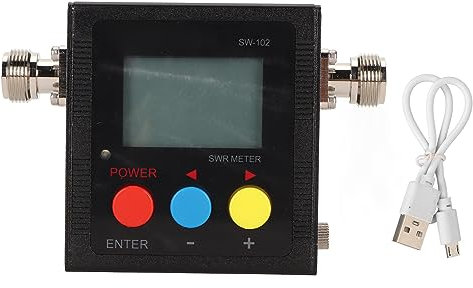 SW 102 SWR Meter Professional VHF UHF 125MHz‑525MHz 120W Power Meter for Two Way Radio, Digital SWR Meter with Frequency Counter, Low Loss and Easy to Install