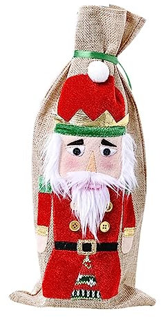 ABOOFAN Walnut Soldier Wine Bottle Holder Cover Christmas Decoration Washable for Home Store Wine Bottle Ornament