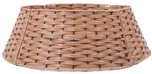 Yardwe Ringe Weihnachtsbaum-Kragen Künstlicher Rattan-Weihnachtsbaum-Rock Runder Handgewebter Weihnachtsbaum-Ring Basis Bodenständer Abdeckung Für Bauernhaus-Ferienbaum-Party-Dekoration