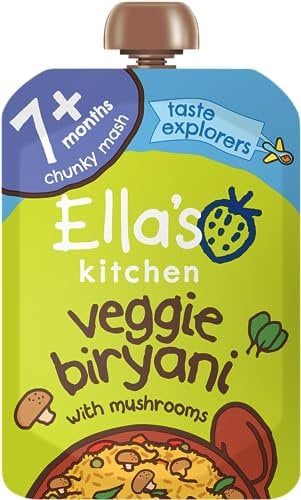 Ella's Kitchen Veggie Biryani Baby Food Pouch 7+ Months 130g (Pack of 6)