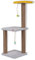 Pugalo Cat Scratching Post, 2-Tier 82 cm Long with Canip for Cats, Jute Rope Scratching Post (Grey)