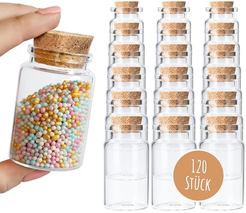 Bolson 60 Stück Reagenzglas mit Korken 90 ml - Kleine Glasflaschen mit Korken zum Befüllen - Korkengläser als Gastgeschenk, Hochzeitsdeko, Gewürzgläser, Aufbewahrung