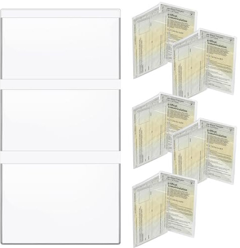 jiawaggag Lot De 3 Pochette Carte Grise et Assurance - Étui Protection Certificat Immatriculation - Pochette Transparente Plastique pour Documents Voiture Moto (3, Transparent)